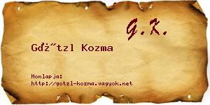 Götzl Kozma névjegykártya